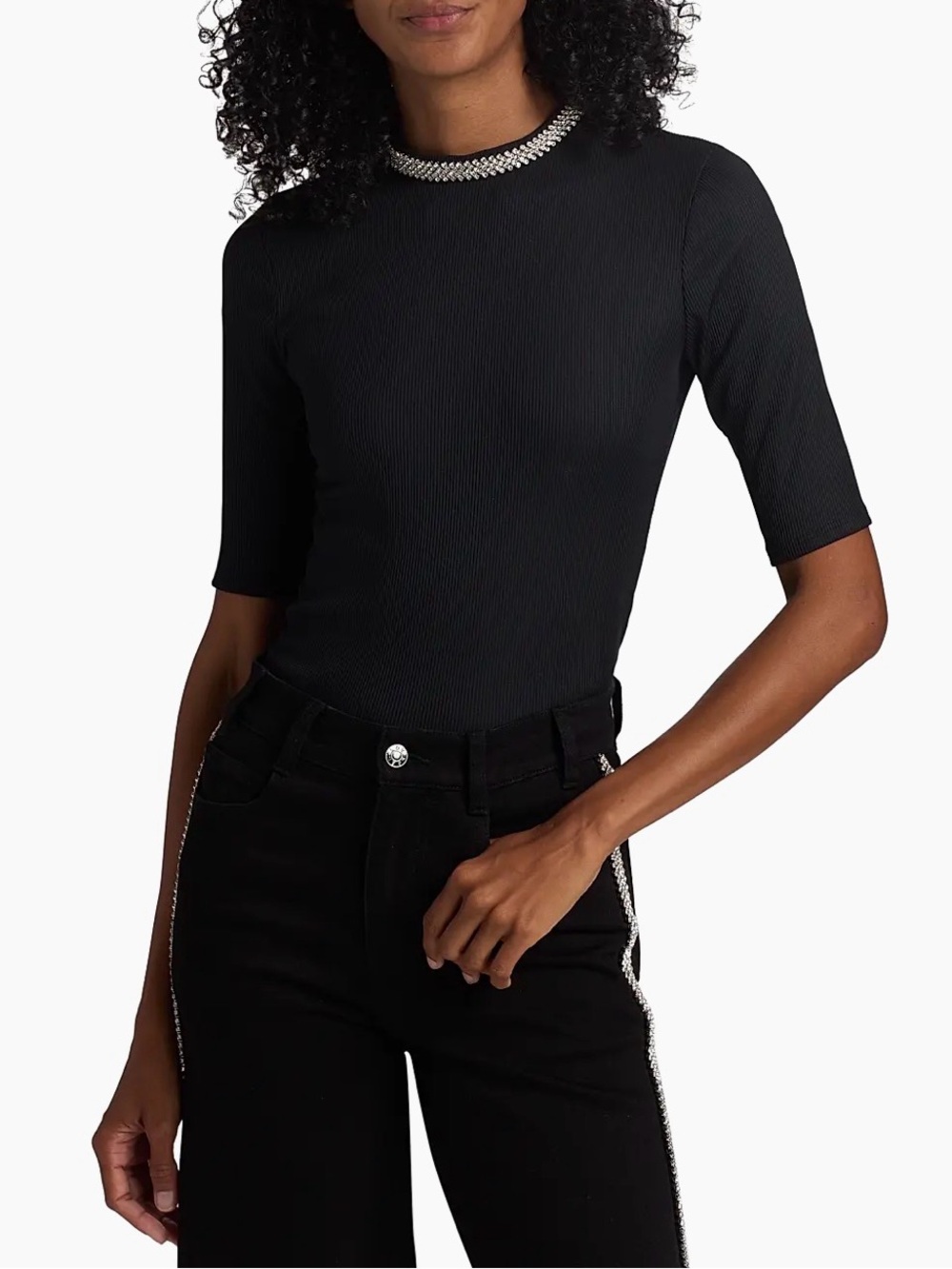 Generation Love Annette Crystal Trim Slim-Fit Top